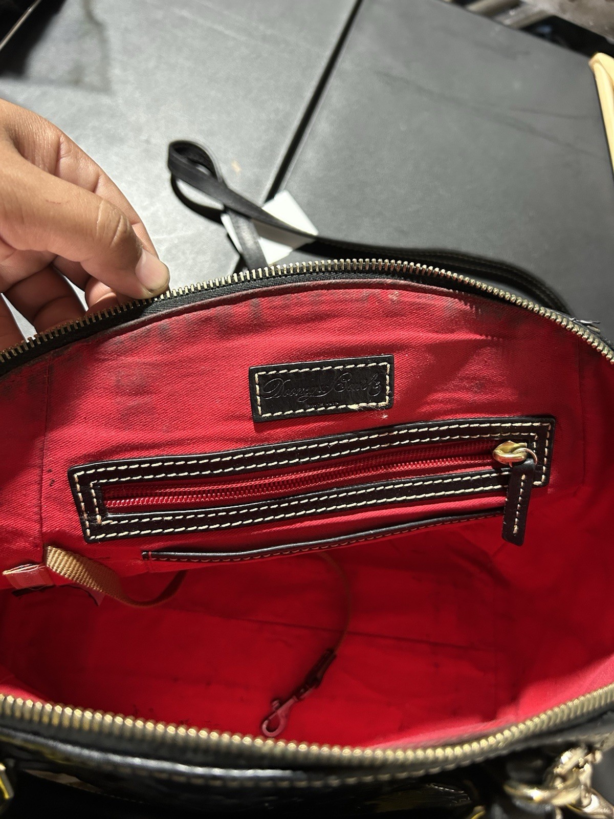 Dooney & Bourke Embossed Leather Disney Sketch Satchel Mickey Mouse Bag Purse