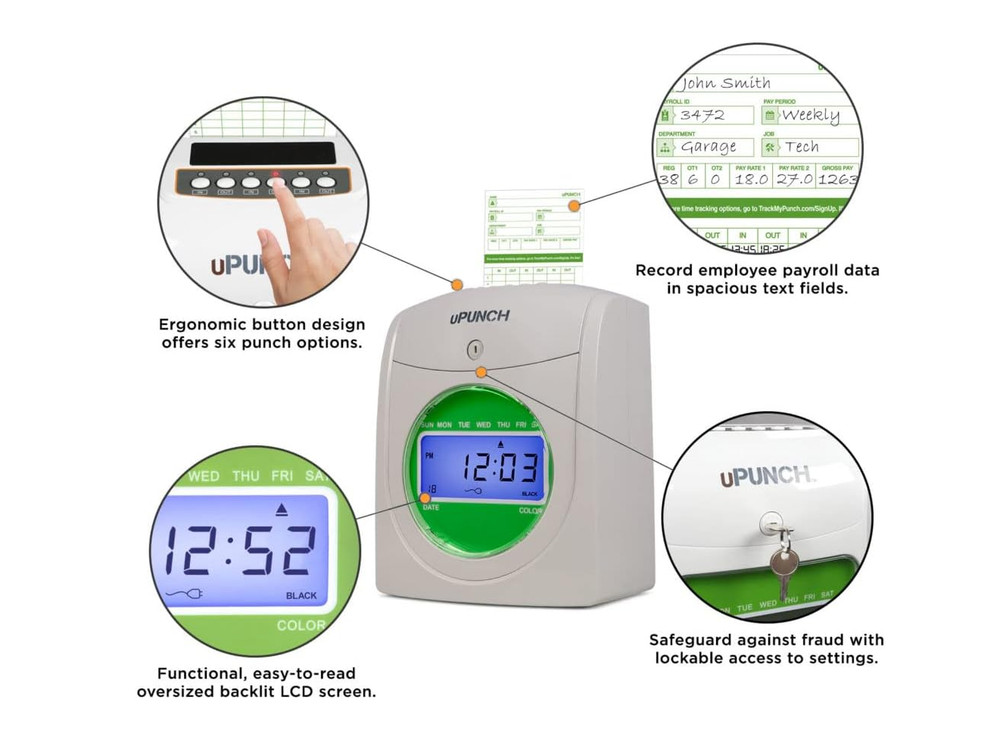 uPunch HN3500 Advanced Time Clock Bundle for Small Business: Complete...