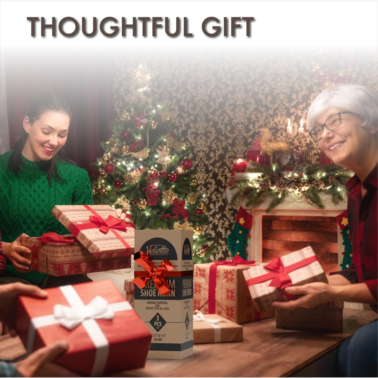 Velette 3-Pack Metal Shoehorn - 2 Set 7.5" Long Shoe Horn,1 Set