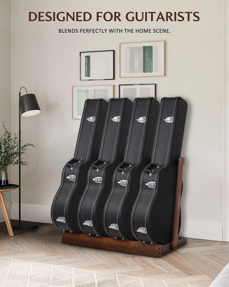 Guitar Case Stand, Hardwood Rack, Foldable