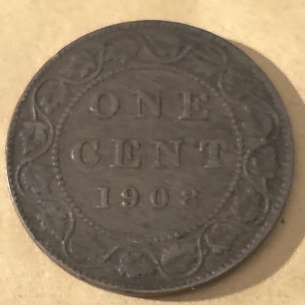 1908 Canada One Cent Edward VII Bronze Coin