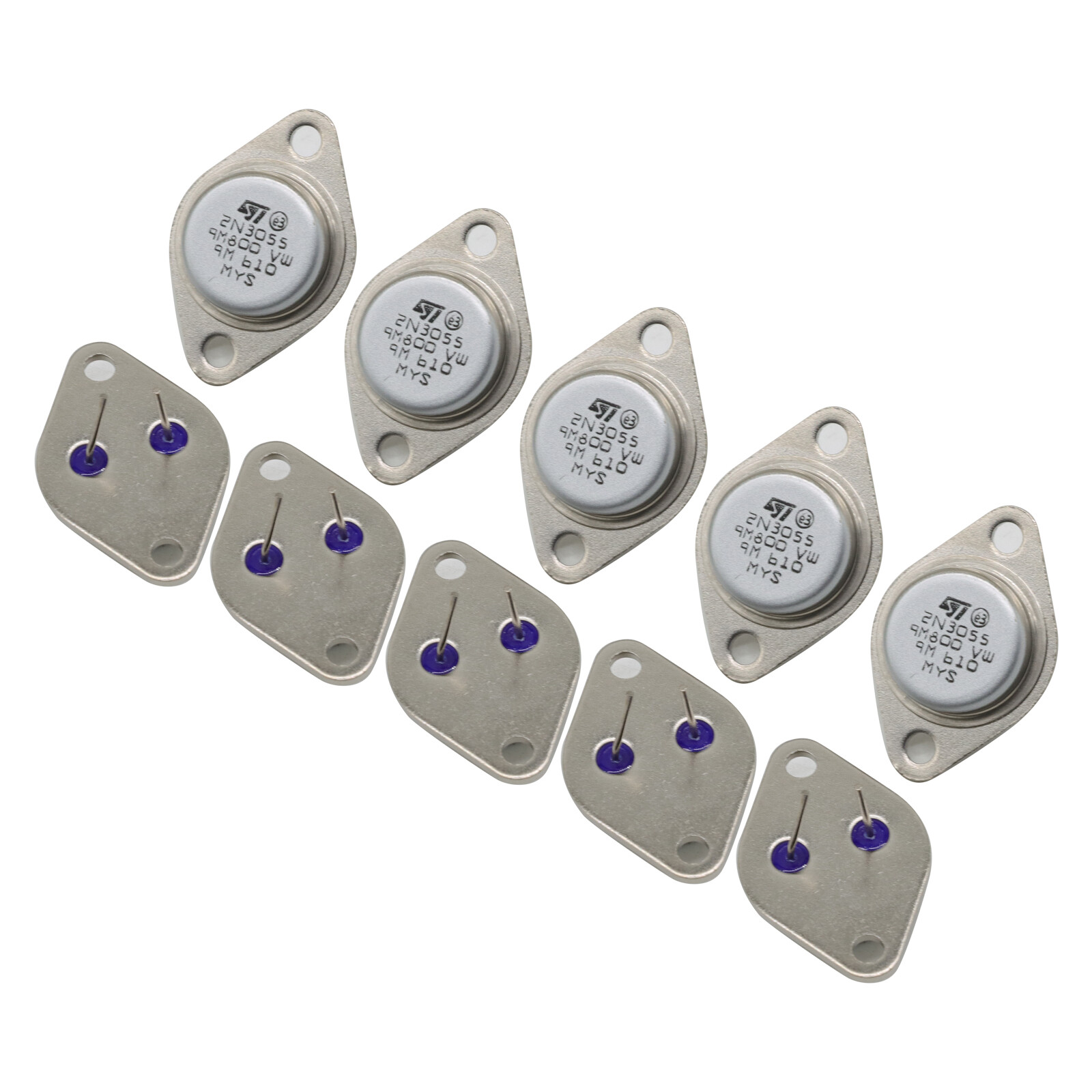 10X 2N3055 TO-3 NPN Amplifier Switch Transistor Audio Power Metal Case 15A/60V