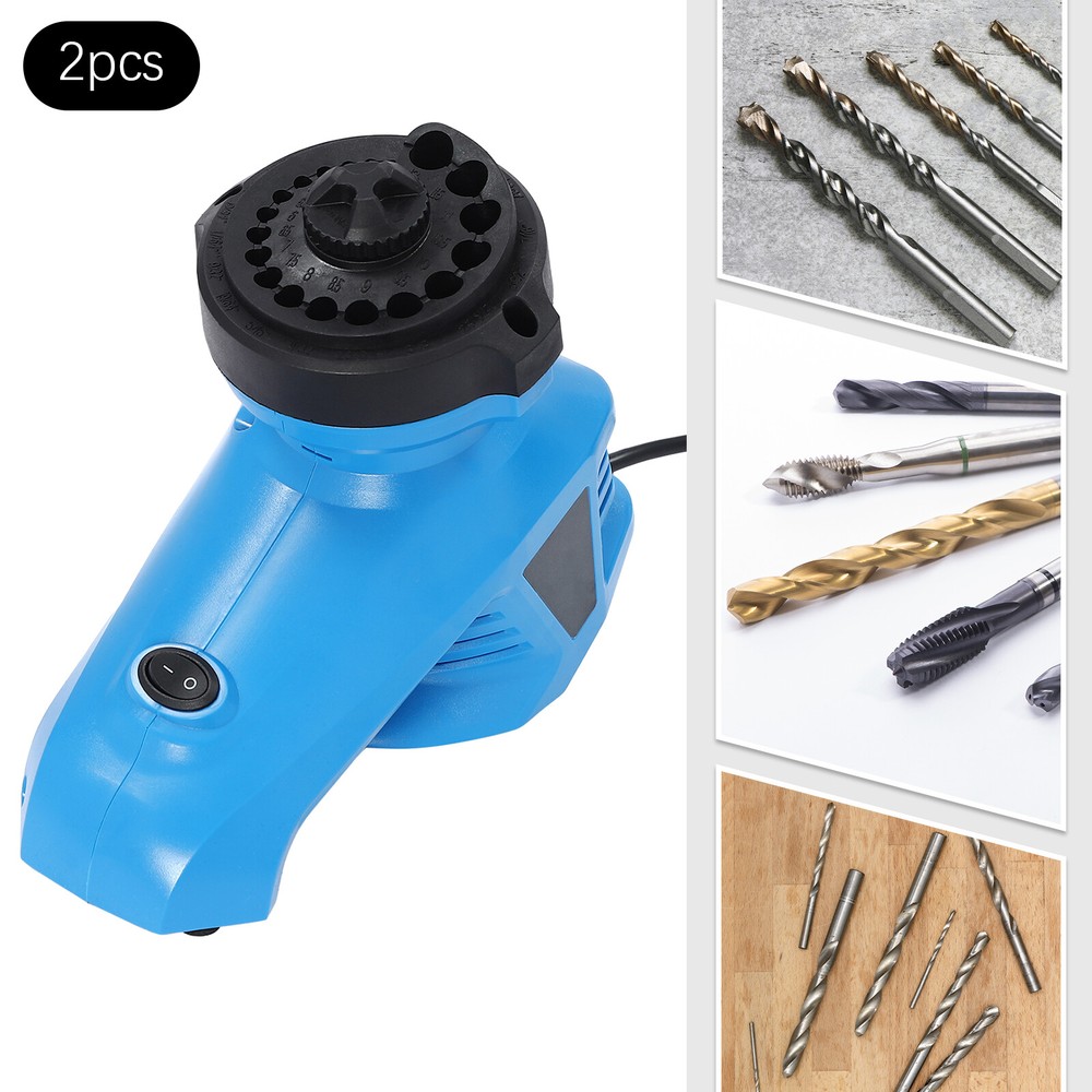 2-Pack Drill Bit Sharpener For Twist Bits 95W Drill Bit Sharpener W/ High Speed