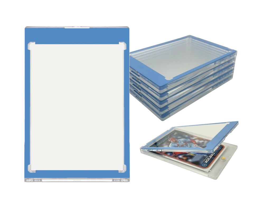 CF Magnetic Card Holder One Touch Case LIGHT BLUE BORDER - 35PT-260PT Sizes