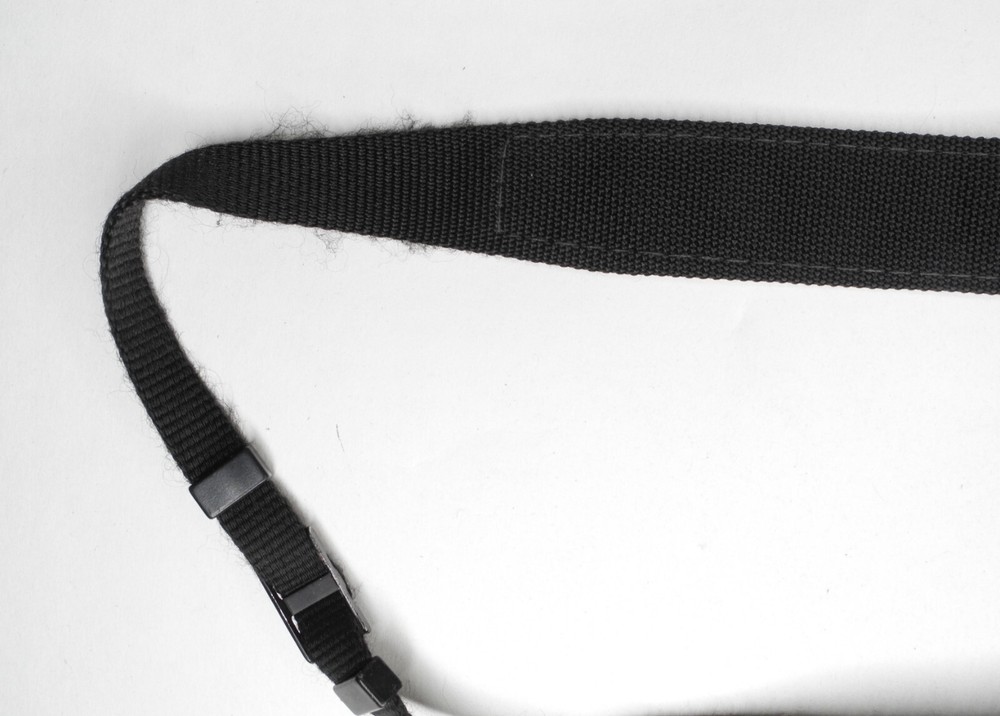 (Missing & Peeling Letters) Mamiya Black / White Camera Neck Strap (NO LUGS)