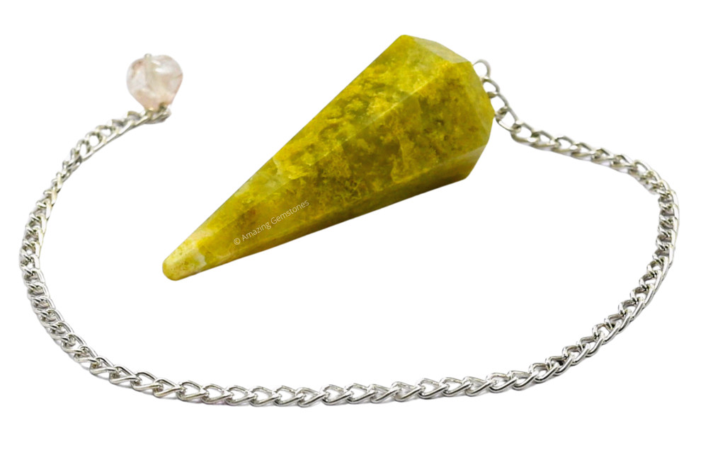 Green Opal Dowsing Crystal Pendulum