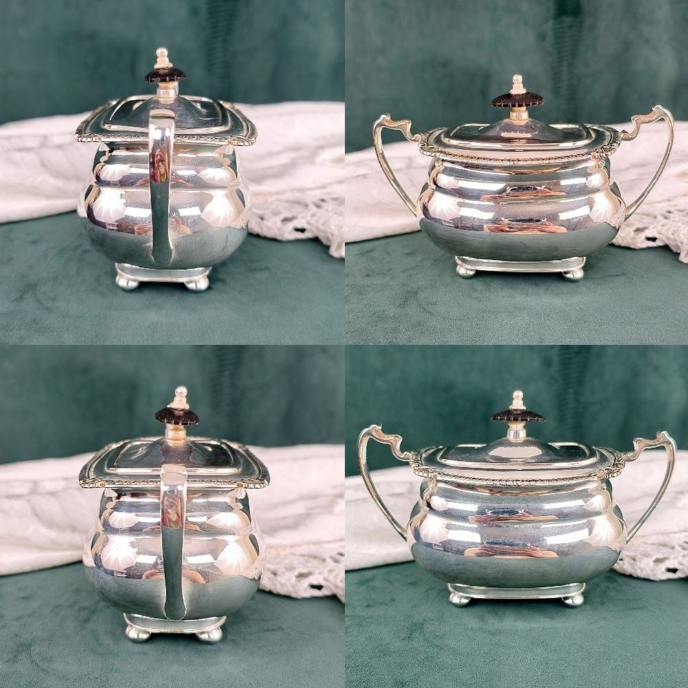 Vintage Rectangular Wallace Silver Plated Tea Set