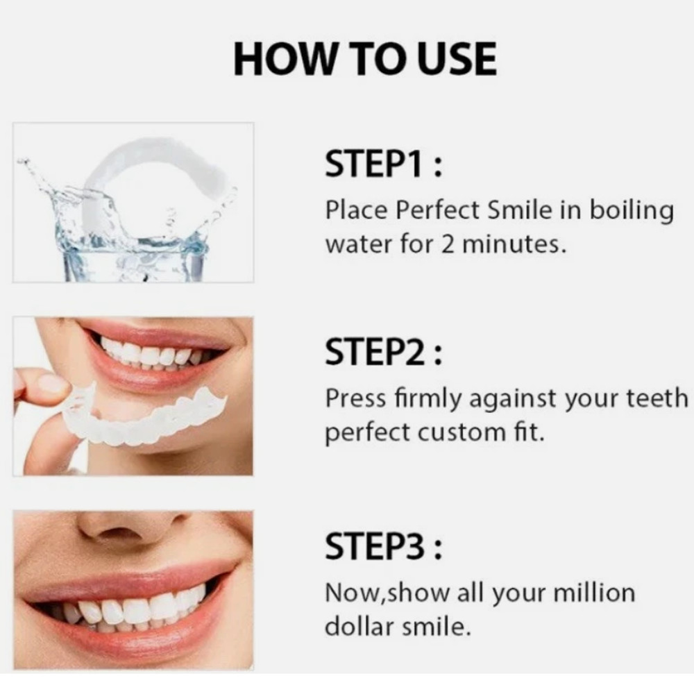 Upper + Lower False Teeth Dental Veneers Denture Tooth Cover Set