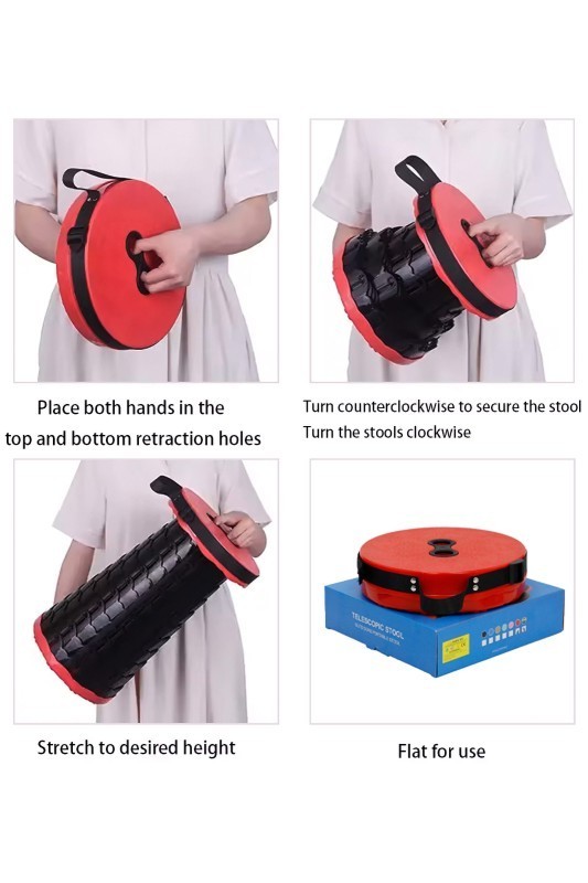 Portable Telescoping Stool Black
