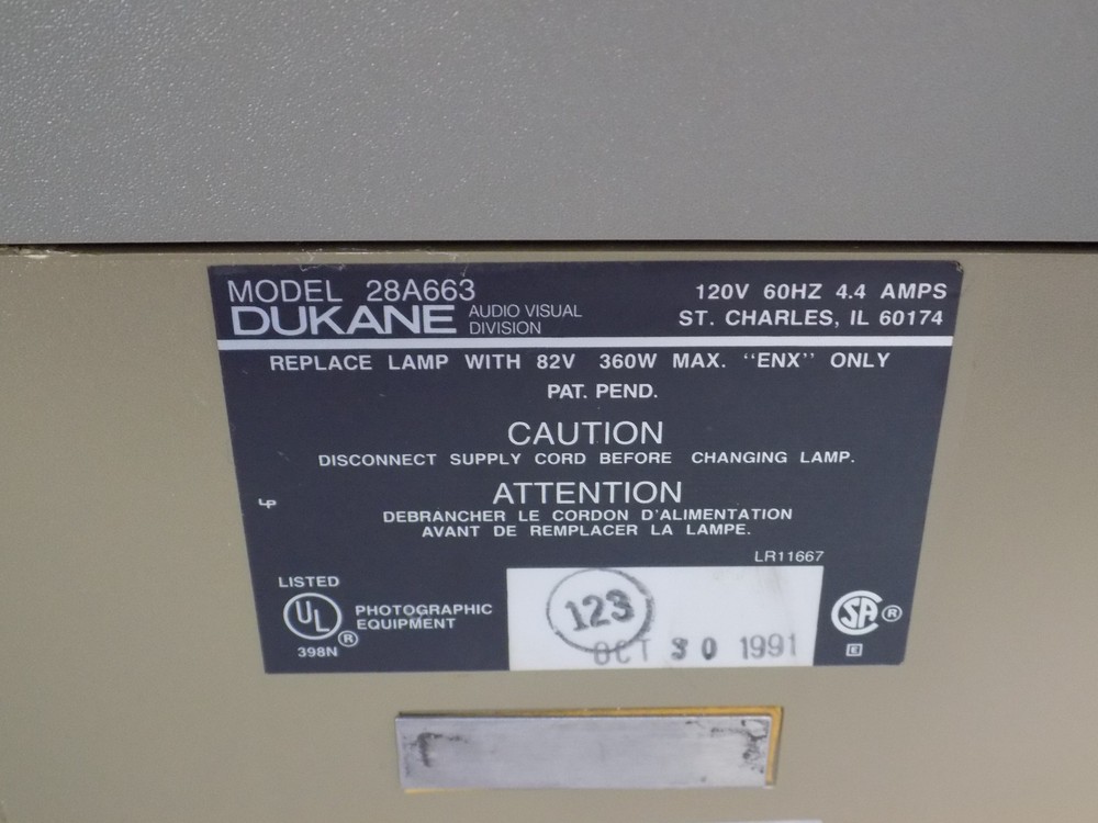 Vintage DuKane 663 Overhead Projector Mod 28A663