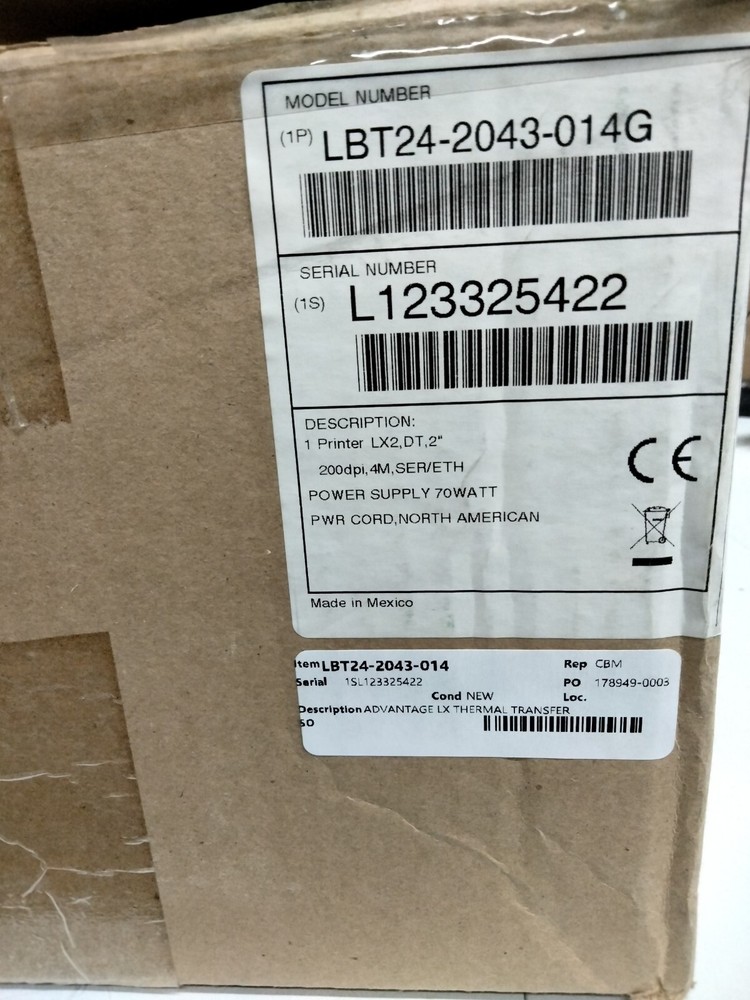 COGNITIVE LBT24-2043-014 2" DT / TT LABEL PRINTER SER / ETH