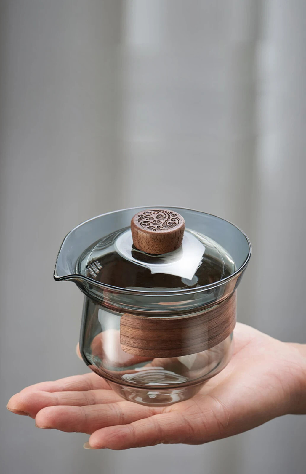 240ml Glass Tureen Transparent Thickening Heat Resistant Teapot Gaiwan Tea Cup