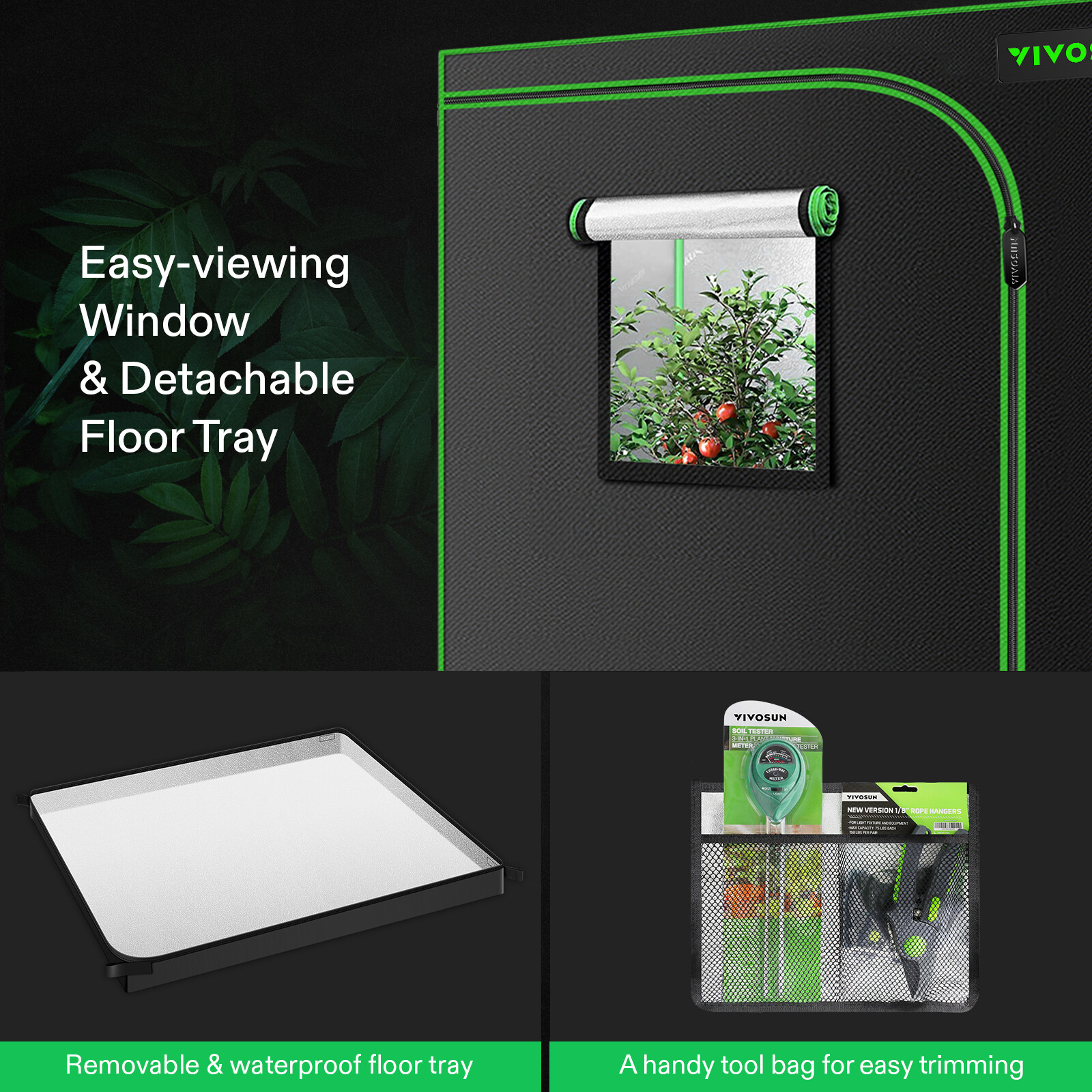 VIVOSUN Indoor Grow Tent Mylar Floor Tray for Plant Room Box 100% Reflective