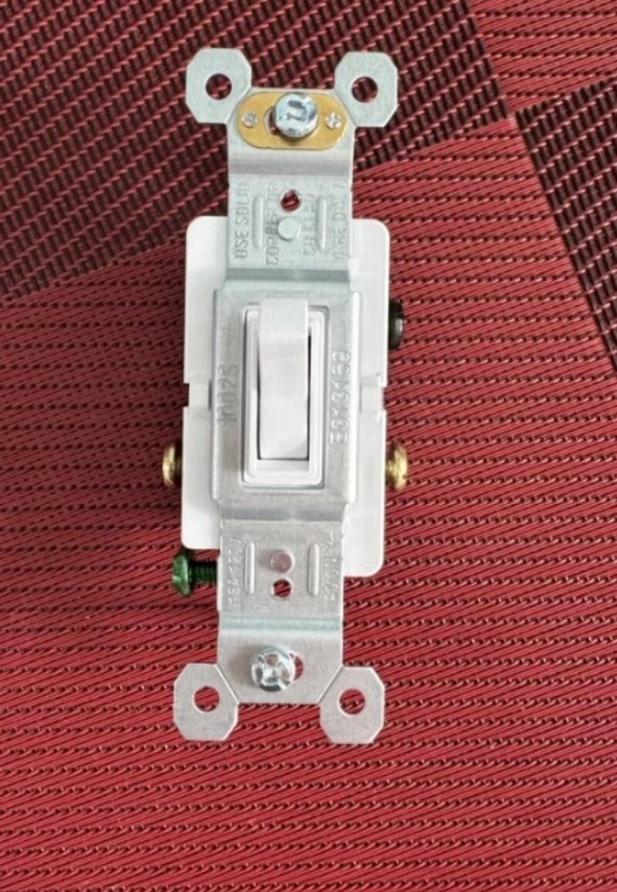 Two (2) Leviton ILLUMINATED Light Switch, GLOWS IN DARK, White, Single Pole, 15A