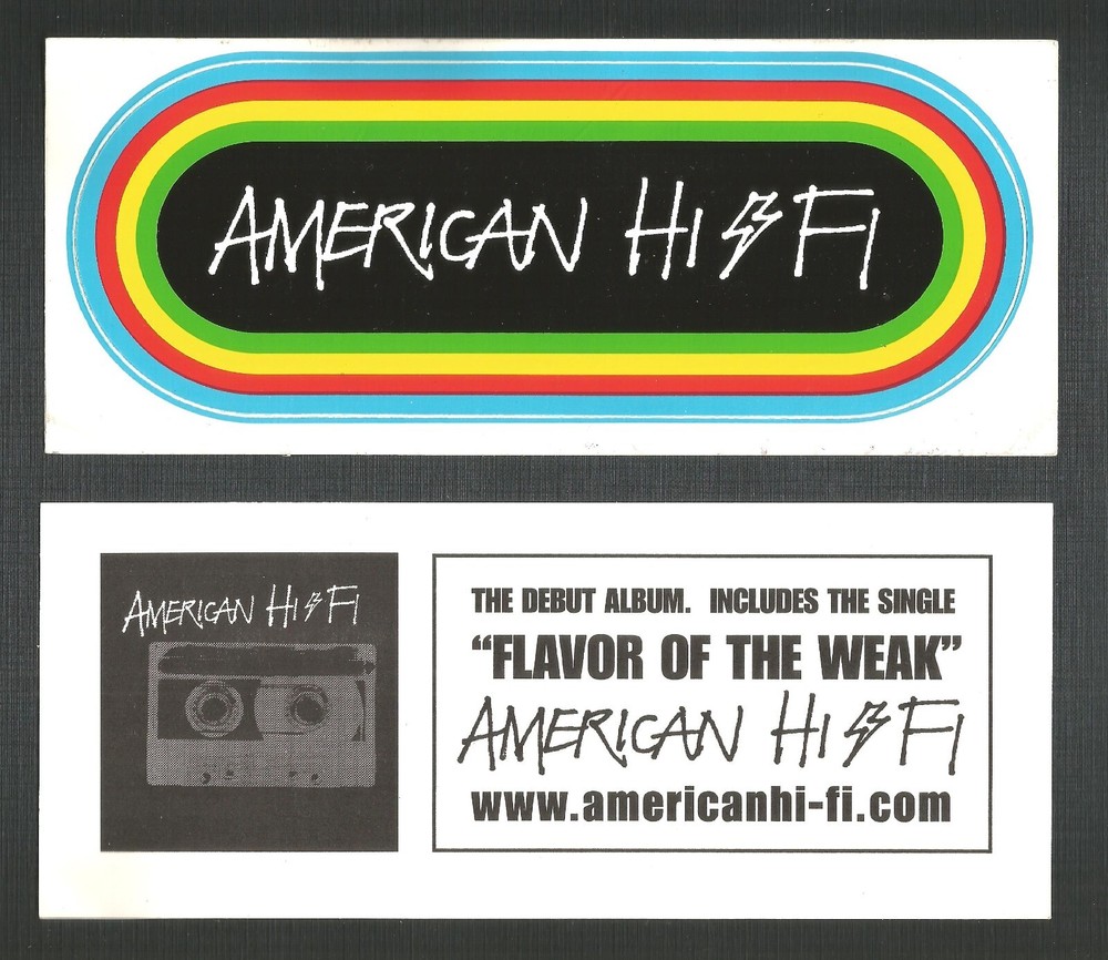 AMERICAN HI FI Rare VINTAGE 2001 PROMO Vinyl STICKER 8.5x3.5 for Self Titled CD