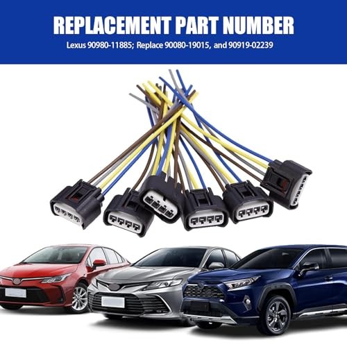 Pack-6 Ignition Coil Connector, 90980-11885 Plug Harness Replacement, High