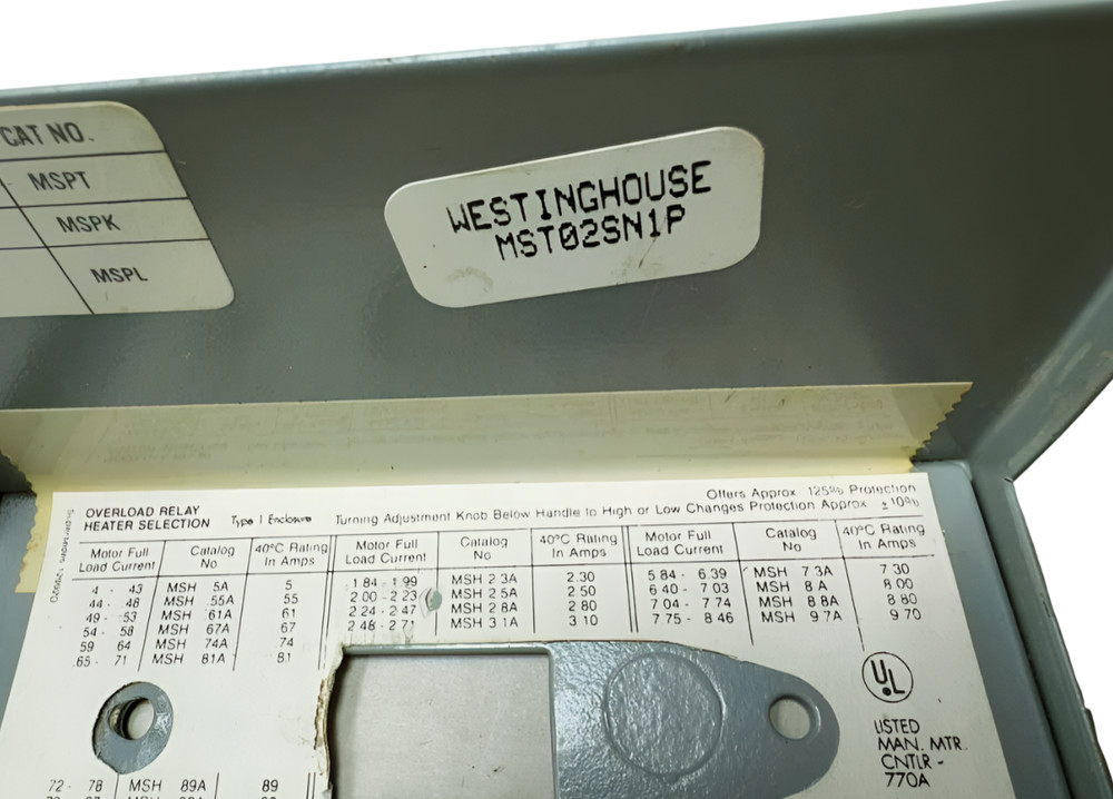 Westinghouse MST02SN1P MS Starter, Toggle Operating Switch, MST02 *Please Read*