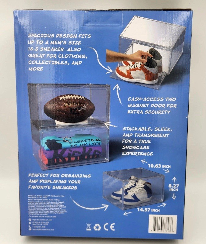 Kicks & Co. 2 PACK Stackable Sneaker Shoe Display Boxes Storage Boxes ~ NEW!