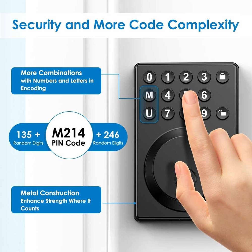 Keyless Entry Front Door Lock Keypad Deadbolt Matte Black with