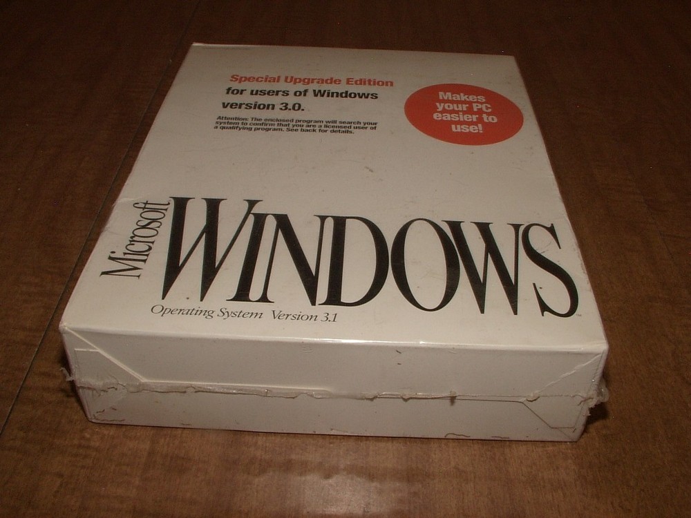 Windows 3.1 upgrade sealed package unused computer operating system microsoft OS