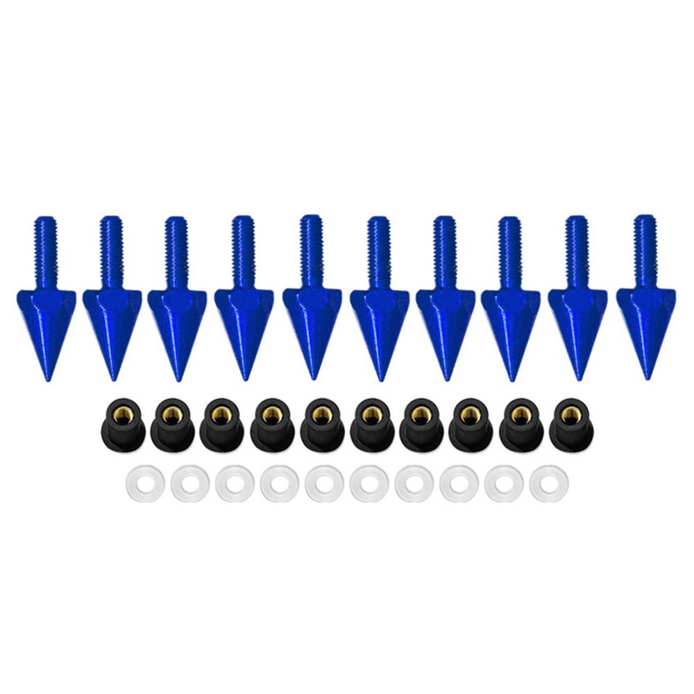 Universal Blue Motorcycle Spike Bolt Windshield Wind Screen Bolt Screw 5MM