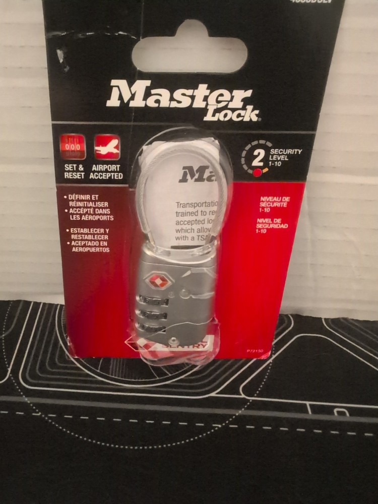 Master Lock 4688D Set Your Own Combination TSA Approved 1 Pack, Silver