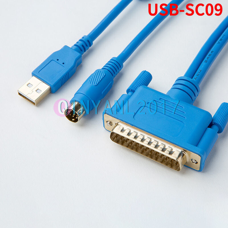 1PCS PLC Programming Cable USB-SC09 Suitable Mitsubishi FX/A Series