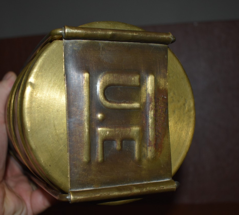 VINTAGE BRASS MILITARY U.E. MESS STACKING BOWLS KIT *RARE* (J)