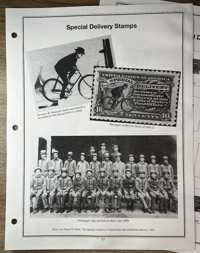 Mystic Heritage Collection - Special Delivery Stamp Section - Album Insert Pages