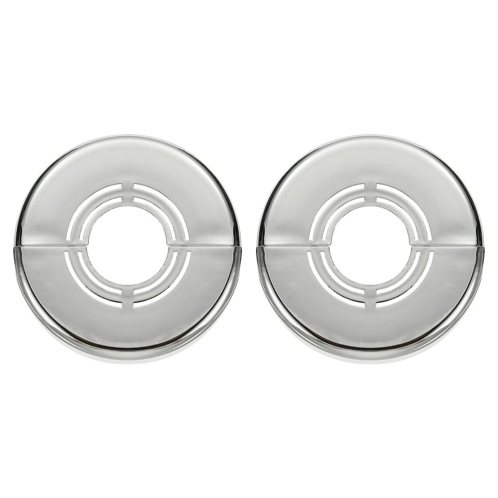 2pcs Wall Split Flange 0.79" Plastic Round Split Flange Pipe Cover, Silver