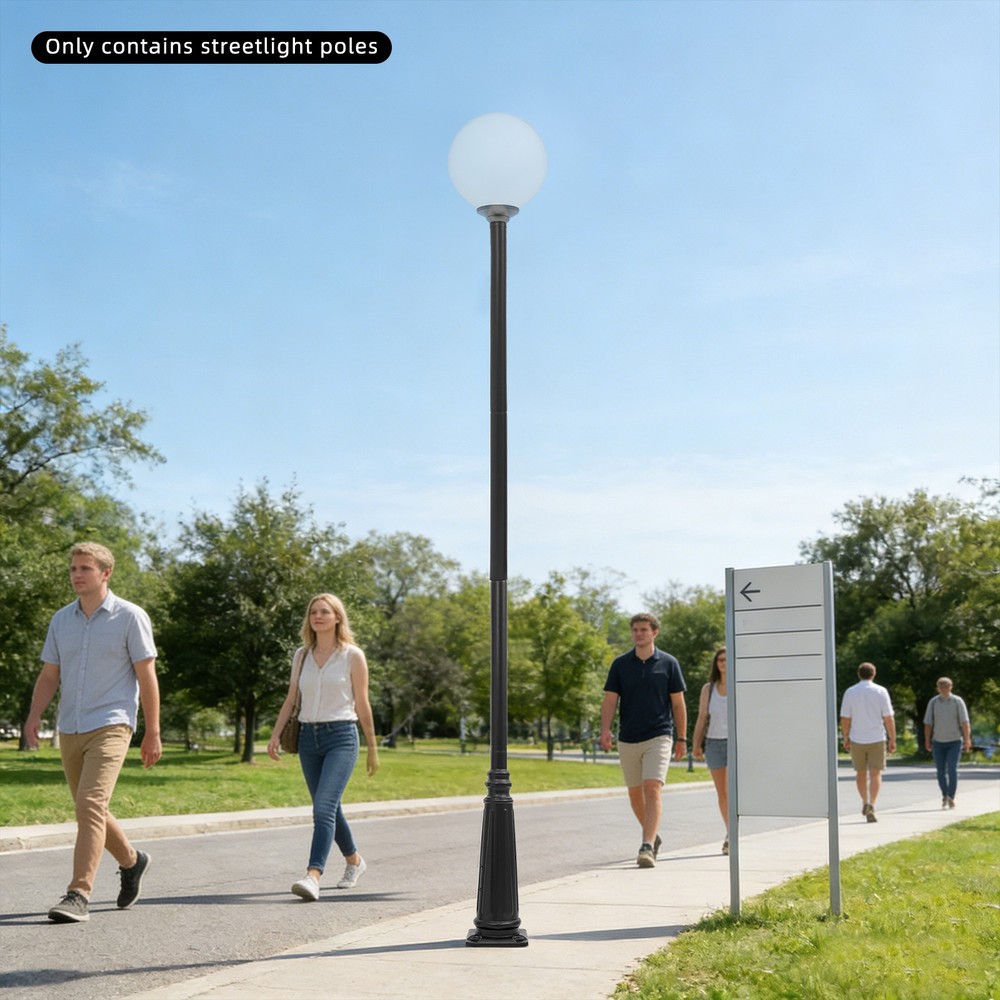 3.1 Meters Outdoor Split-type Light Post With Sturdy Ground Cage For Sidewalks