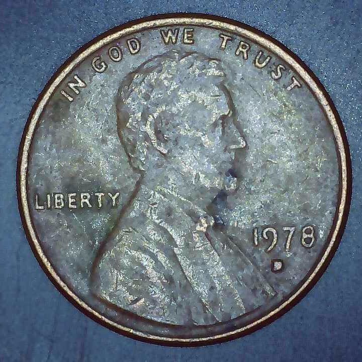 1978 D Lincoln Penny error filled mintmark