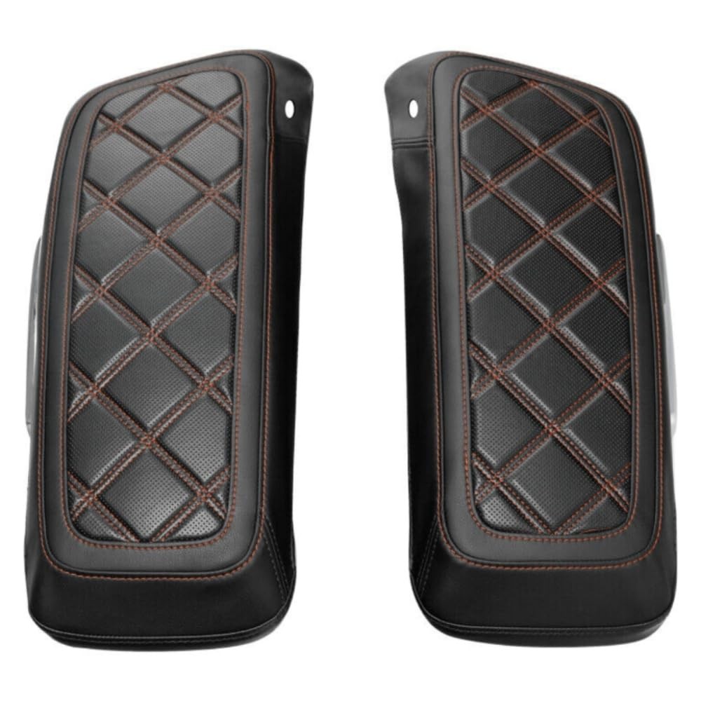 Red Stitching Saddlebag Lid Covers (Microfiber Leather)