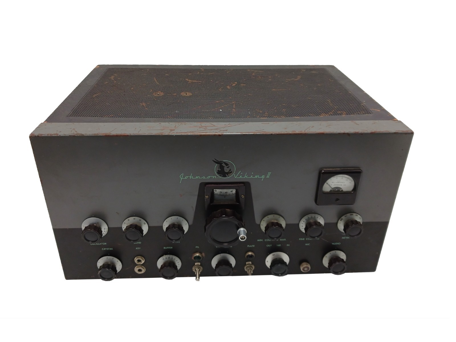 Vintage Johnson Viking II HF tube Transmitter Copper Plated Case