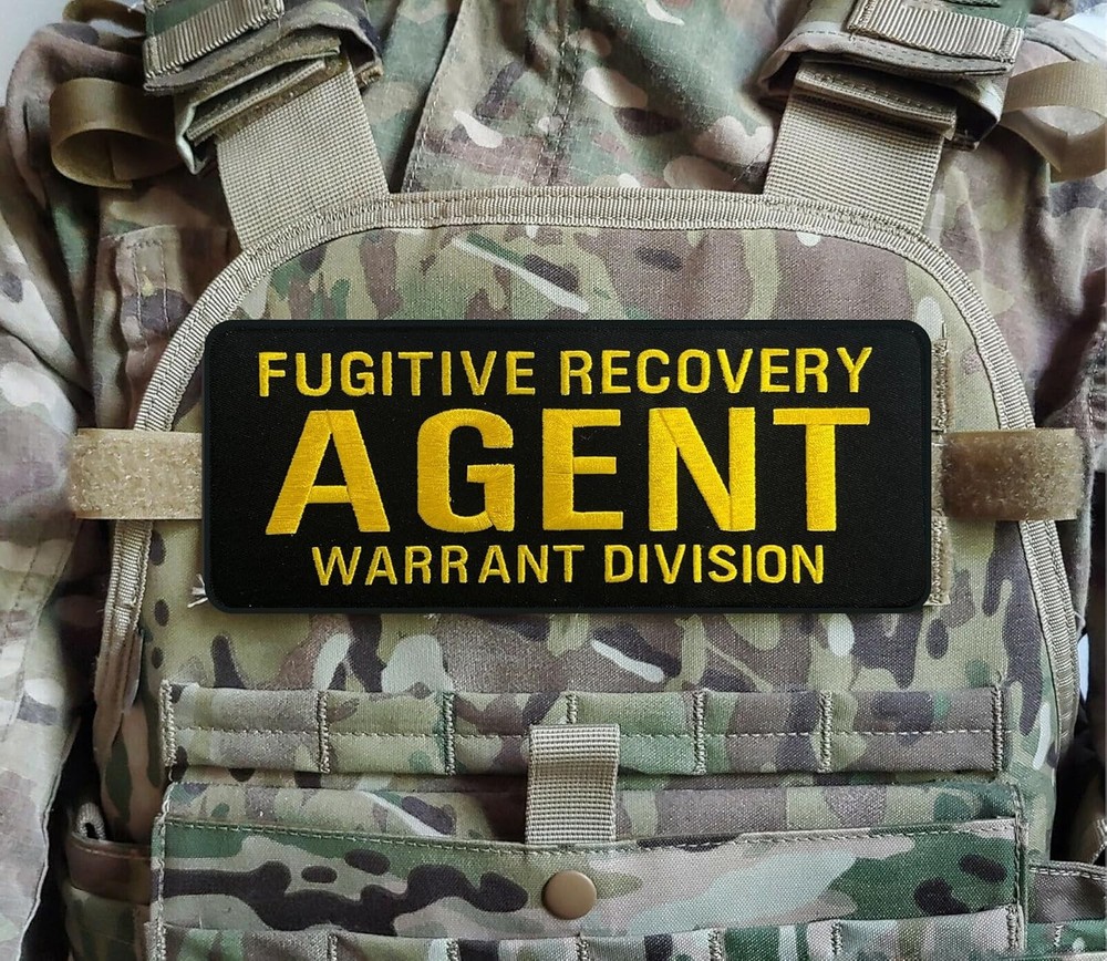 Fugitive Recovery Agent Patch 10x4 Tactical Embroidered Hook Loop Badge