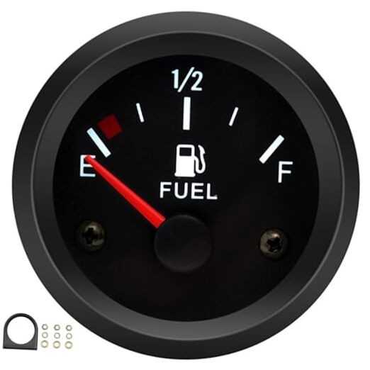 BREADEEP 2" Universal Fuel Gauge Kit, E-1/2-F Pointer Fuel Level Red Pointer
