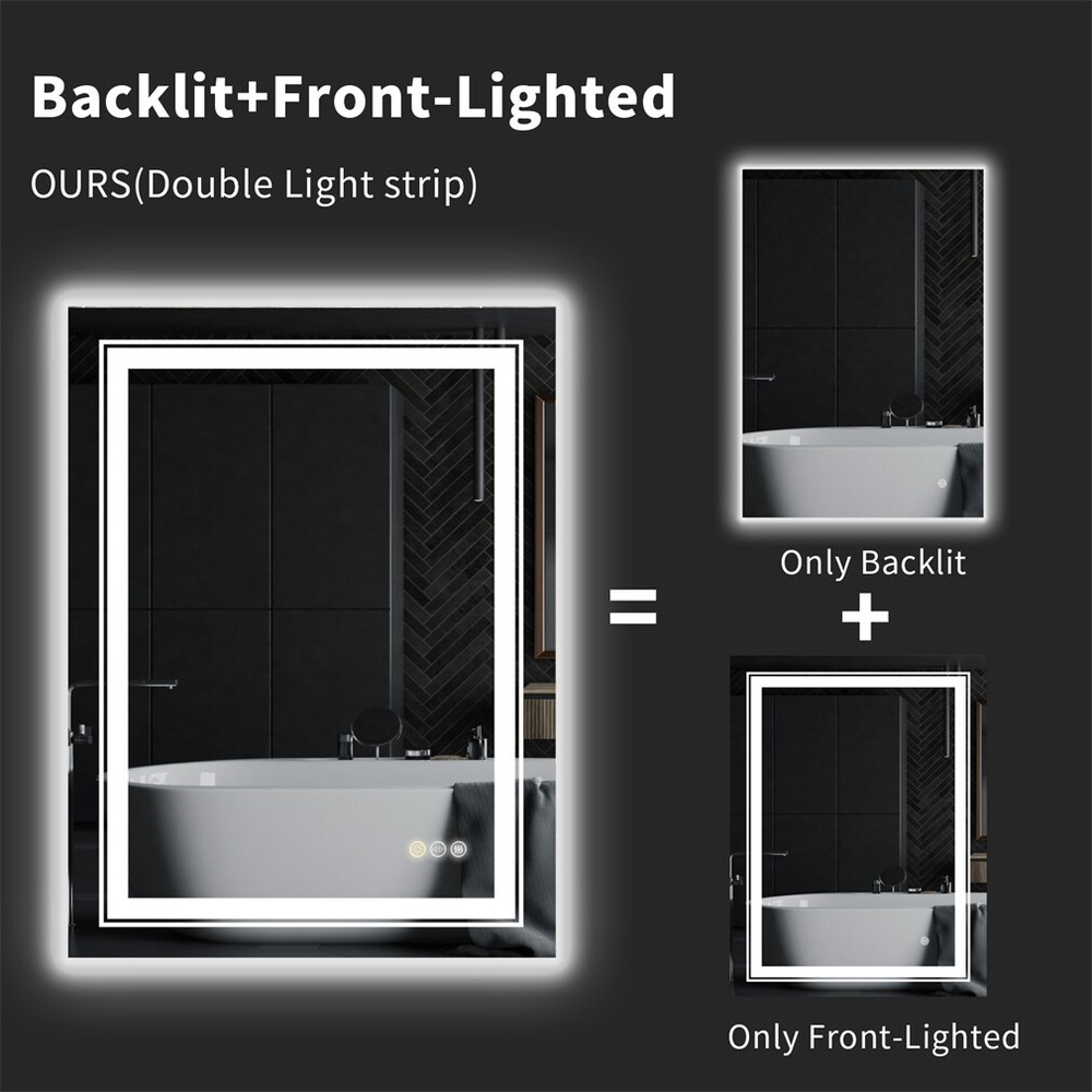 Modern Eye-protection LED Bathroom Mirror Wall Mounted Dimmable Makeup Mirror