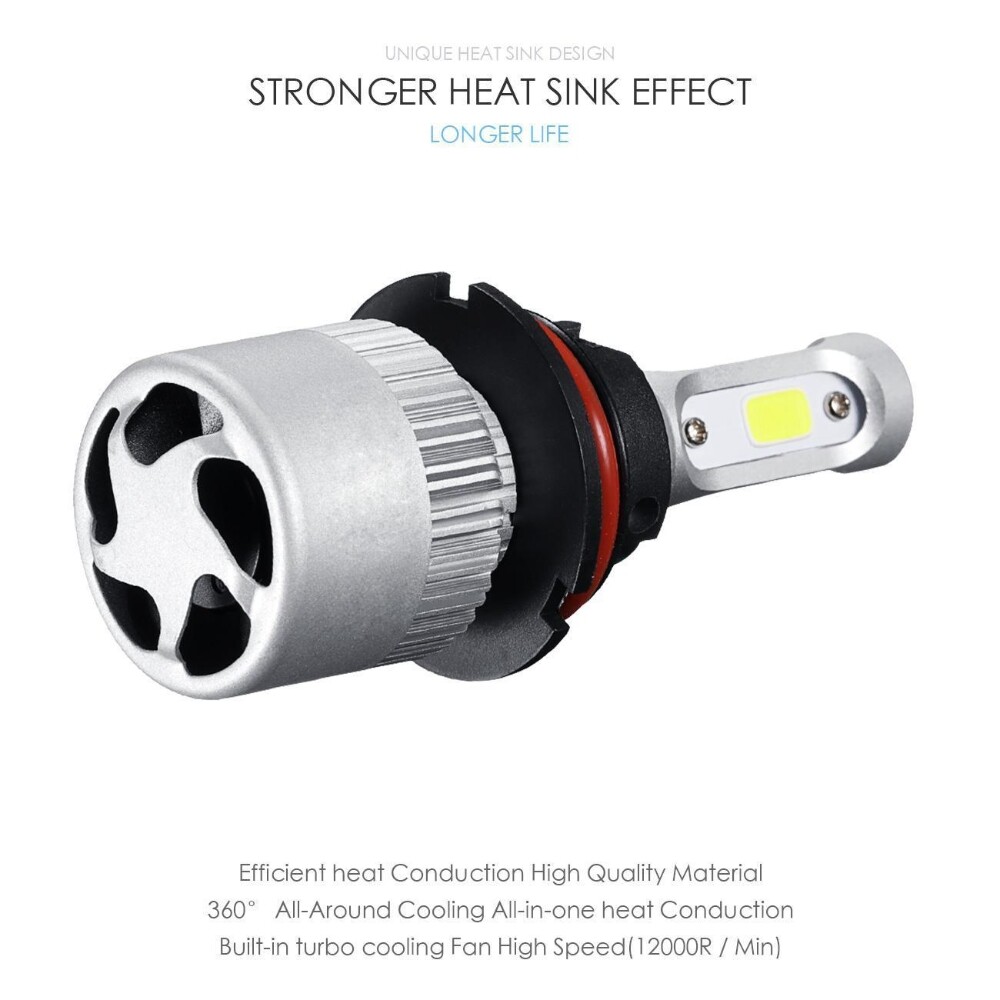 Pair HB5 9007 LED Headlight Conversion Kit Bulbs High Low Beam White 6000K Lamps