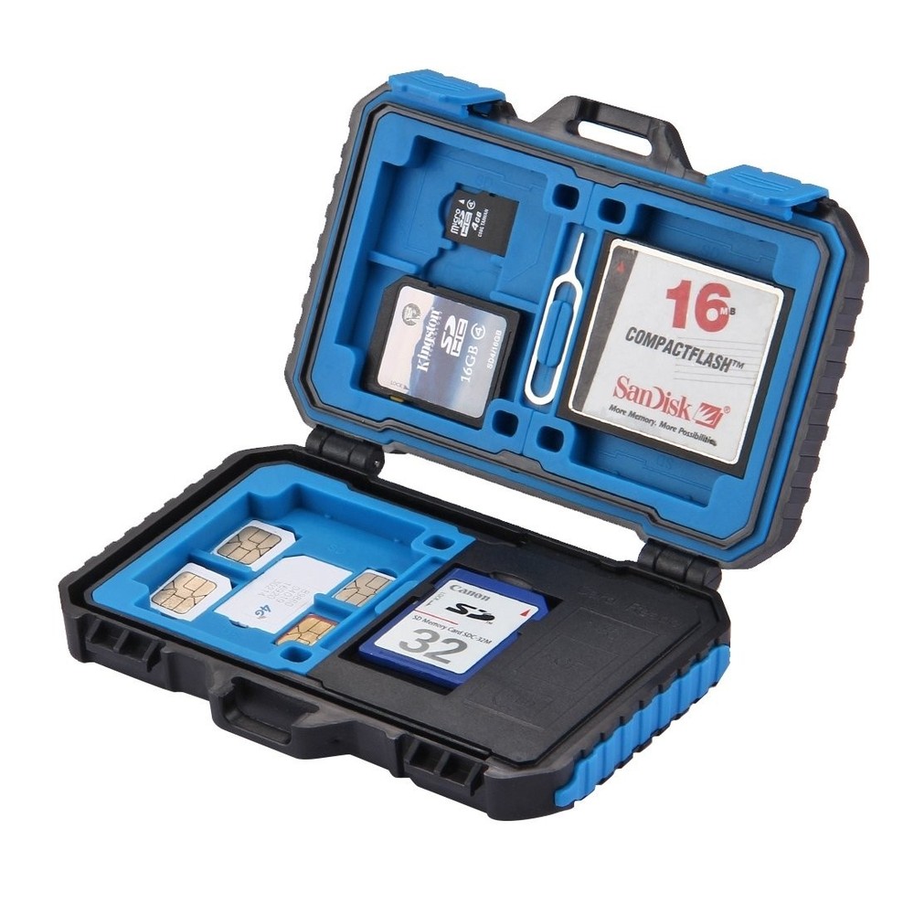22 Slot SIM SD TF CF MSD Memory Card Reader Holder Case Storage Organizer Box