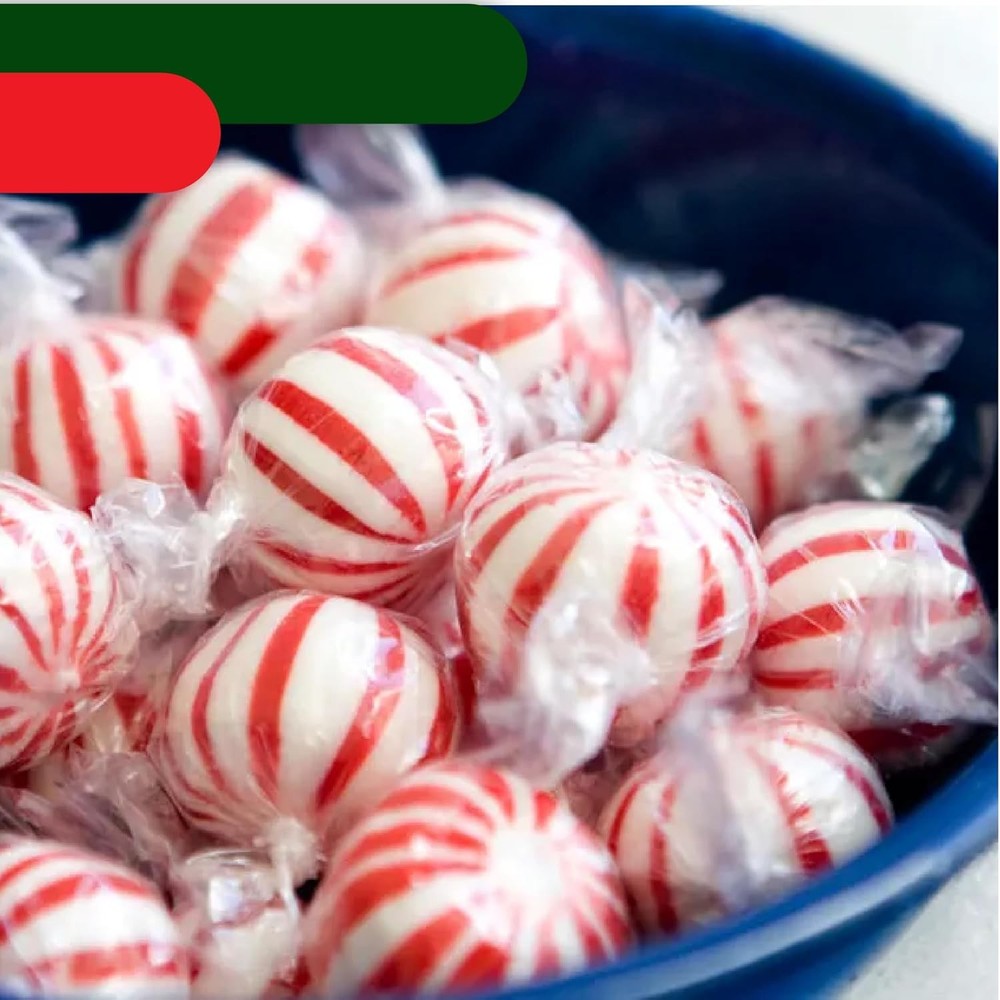 Jumbo Mint Balls - 2 Pound Bulk Pack (About 90 Count) - Peppermint Hard Candy