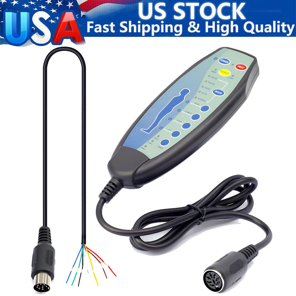 8 Pin Female Plug Massage Remote Hand Control Controller Replacement Easy Setup