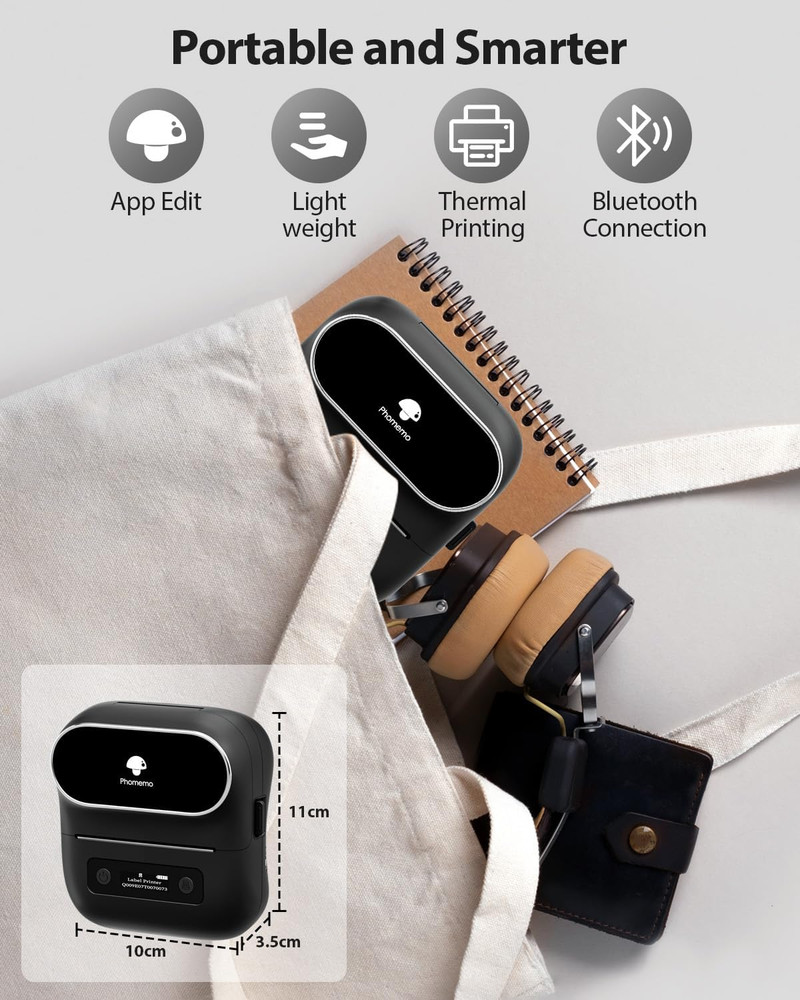 Label Maker,M220 Label Printer,3 Inch Bluetooth Thermal Label Maker Machine with