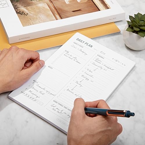 Notepad with Hourly Schedule - ADHD Planner, Time Block 6x9" Daily Planner