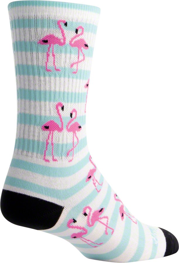 SockGuy Crew Flamingo Socks 6" Blue Small/Medium