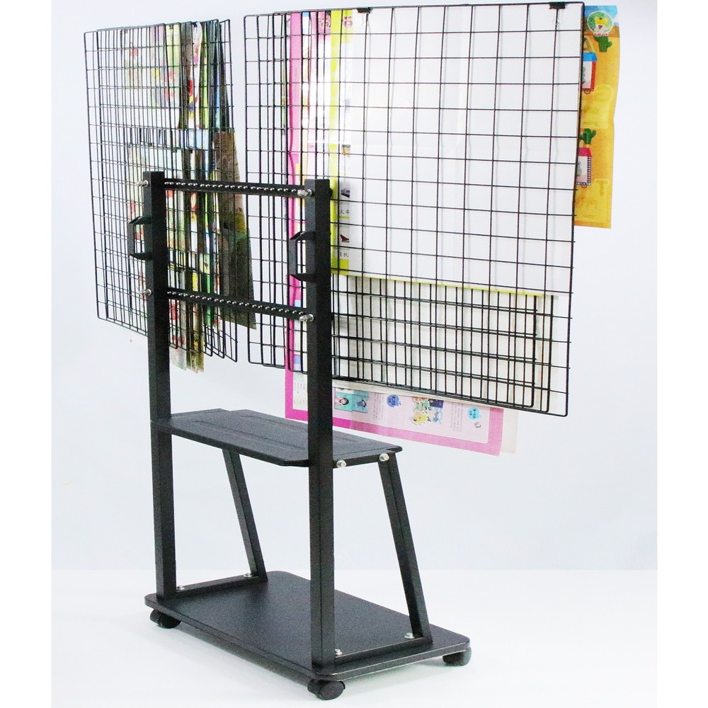 12-Panel Large Freestanding Drying Rack Mobile Vertical and Page-turning Type