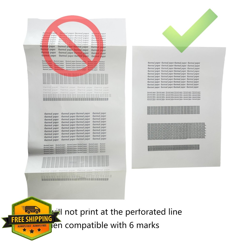 Thermal Printer Paper 8.5x11 Letter Folded Continuous for SharpFox A80 D810 P...