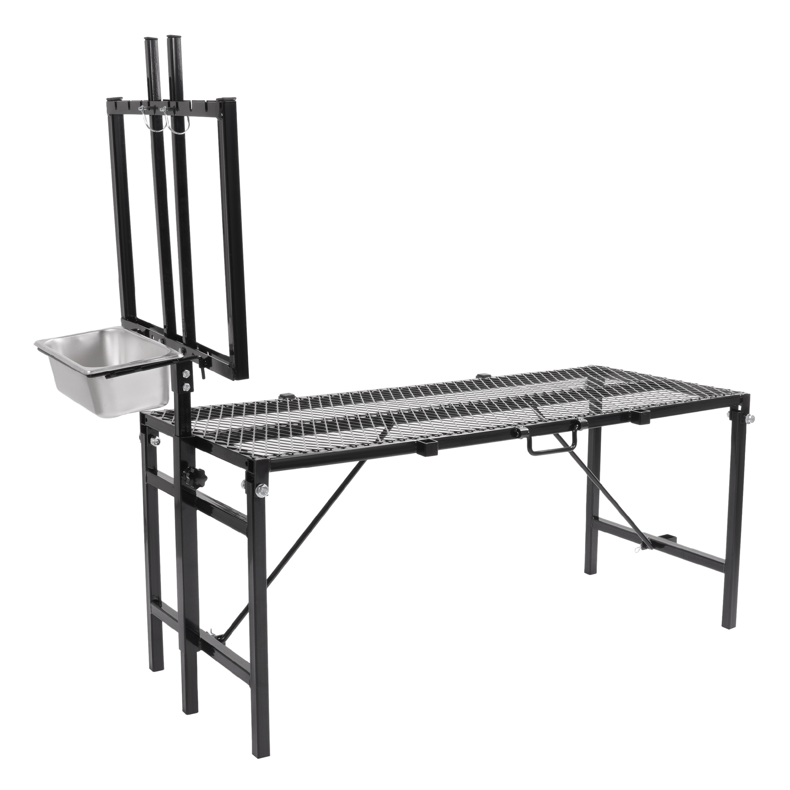 New Black Livestock Feeder Horned Milking Stand Adjustable For Goats & Sheep