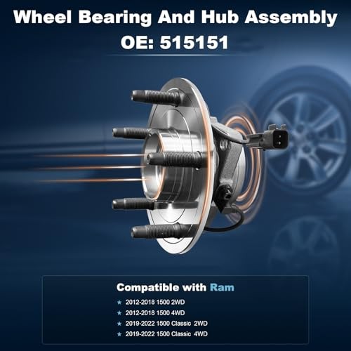 Front Wheel Bearing Hub Assembly Compatible with Ram 2012-2018 1500 2WD, 515151