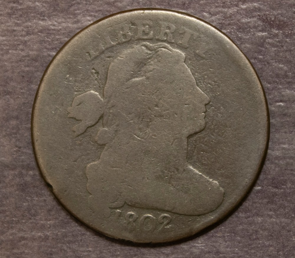 1802 Stems Draped Bust Large Cent Good  Lot 4035