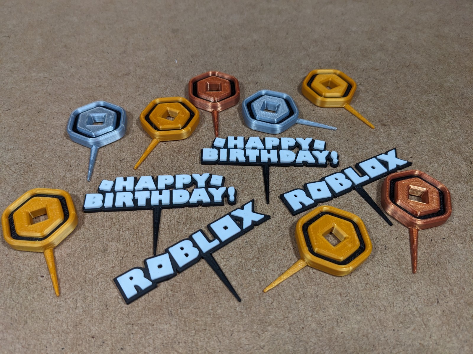 Roblox Birthday Party Cupcake Donut or Pastry Toppers Roblox Font